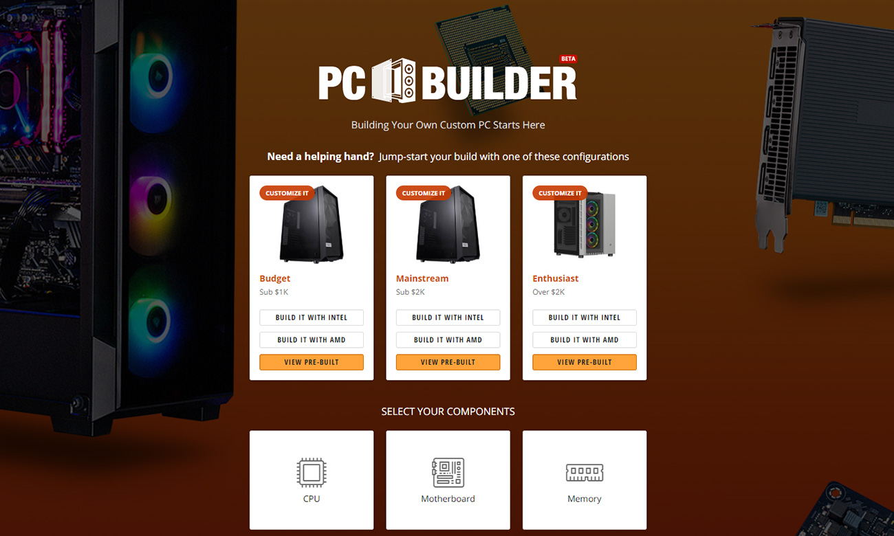 newegg pc builder