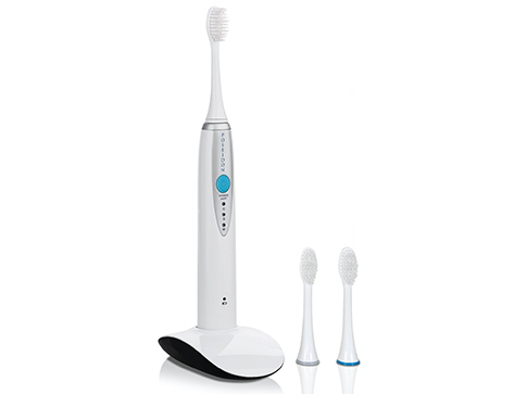 ToiletTree Products Poseidon Professional Rechargeable Sonic Toothbrush with Inductive Charger, White