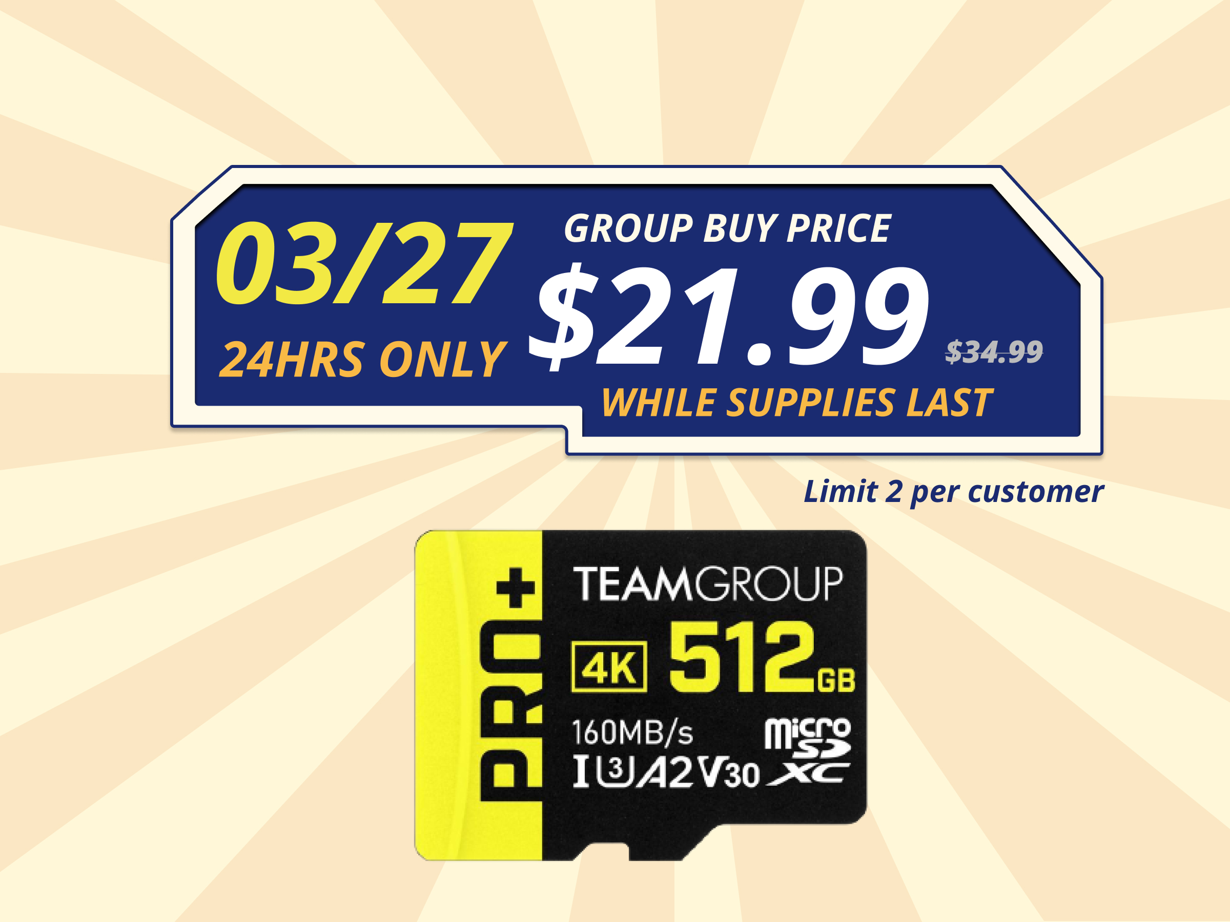 [microSD] Team 512GB Pro+ microSDHC UHS-I/U3 Class 10 Memory Card with Adapter, compatible with Switch, Speed Up to 160MB/s (TPPMSDX512GIA2V3003)- $21.99 (group buy)