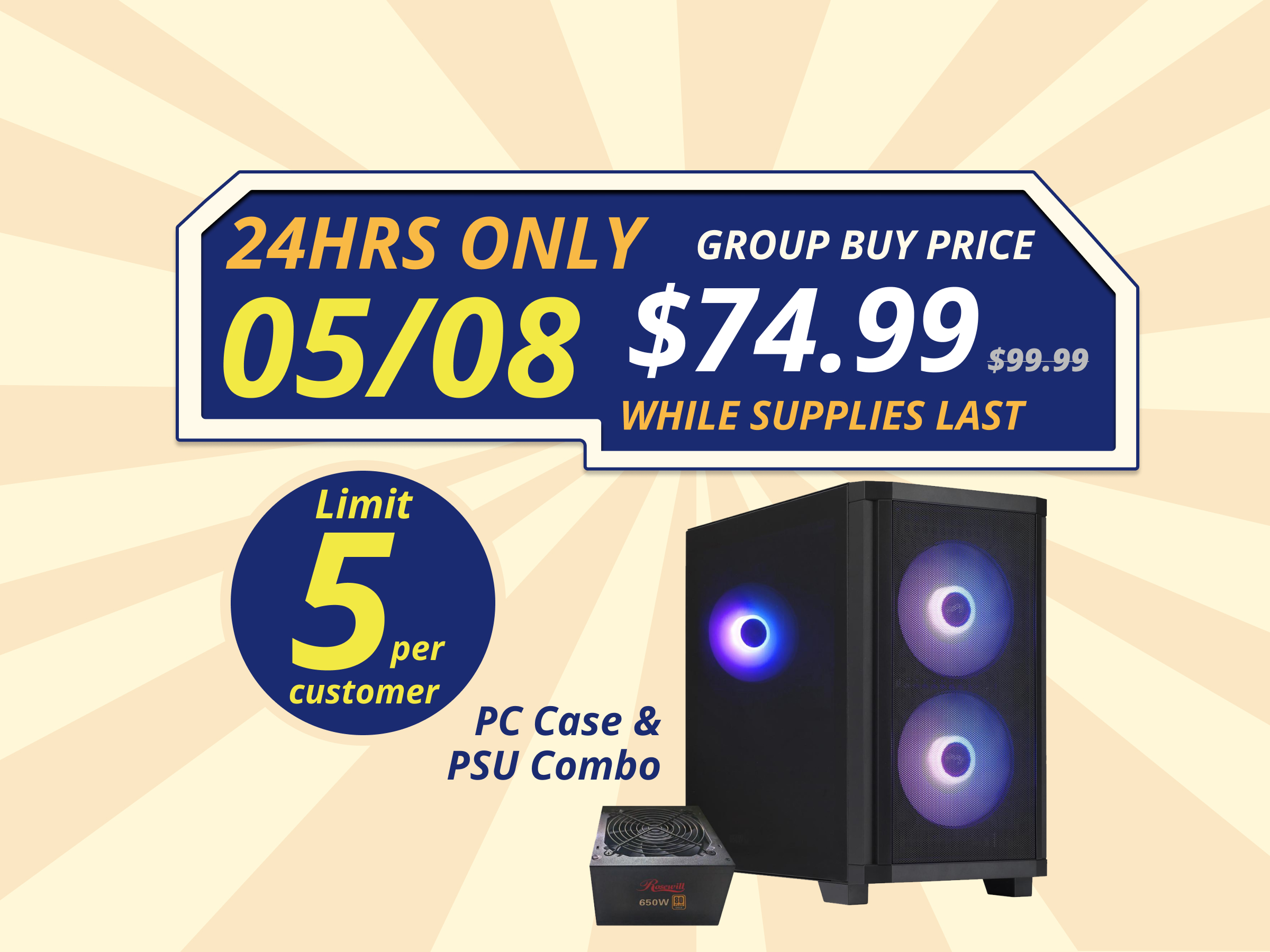 [Case] Rosewill FBM-X3 Case+PSU combo $74.99