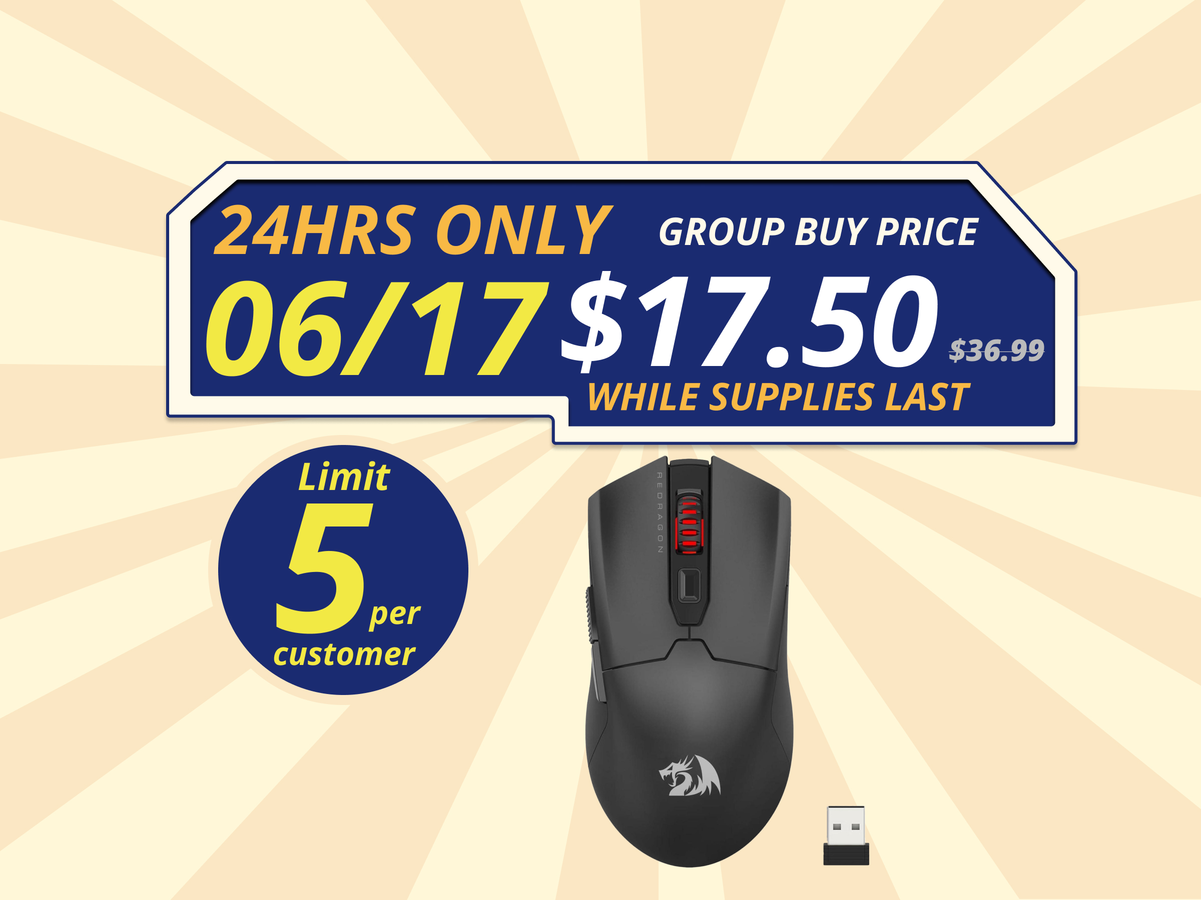 Redragon M995 Pro Wireless Gaming Mouse, 26000 DPI Wired/Wireless Gamer Mouse, BT & 2.4G Wireless, 6 Macro Buttons, 51G Ultra Lightweight, Reliable Power Capacity for PC/Mac/Laptop, Black