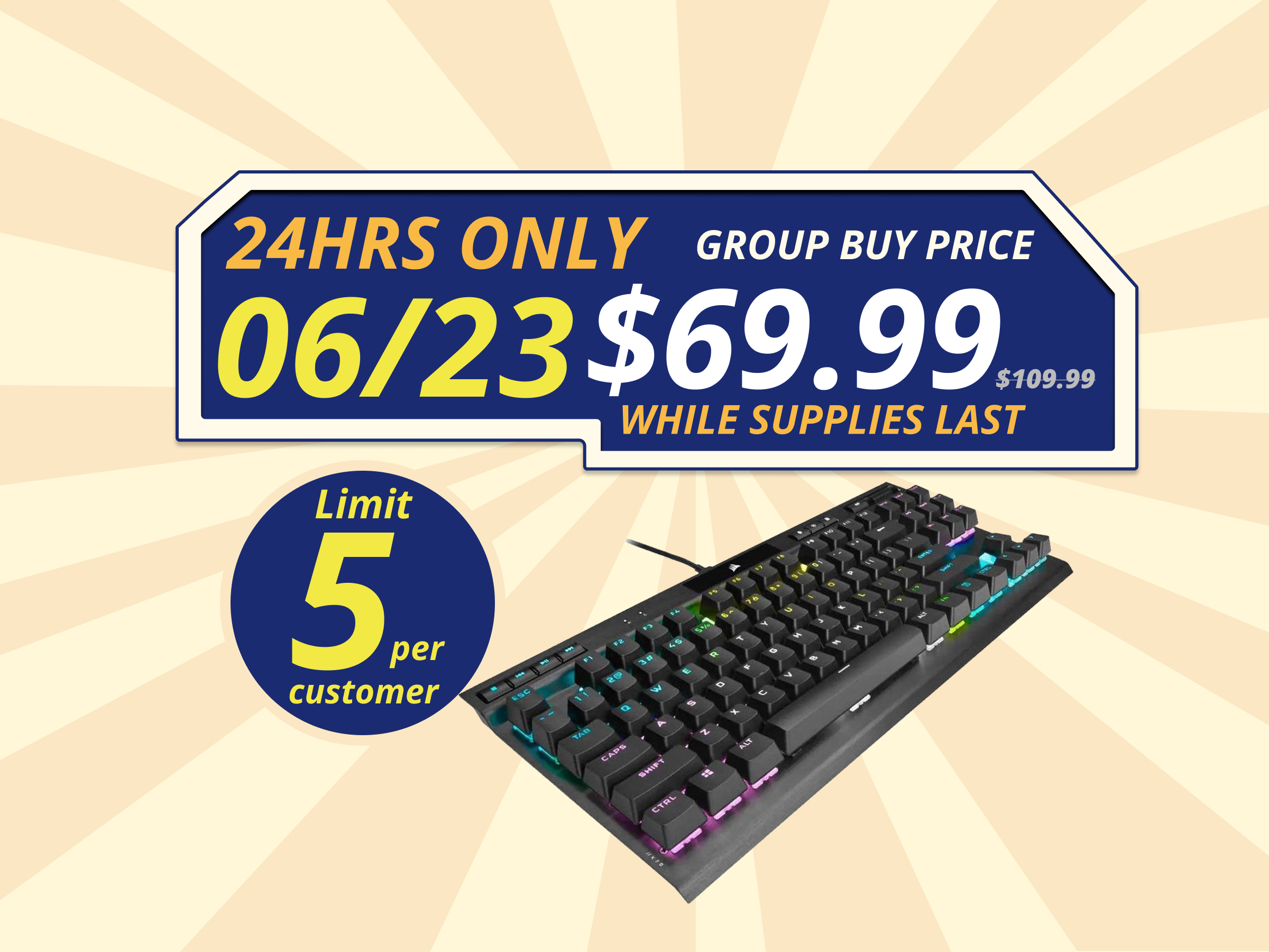 Corsair K70 RGB TKL CHAMPION SERIES Optical-Mechanical Gaming Keyboard - OPX RGB Switches, PBT Double-Shot Keycaps, Detachable USB-C Cable - Black