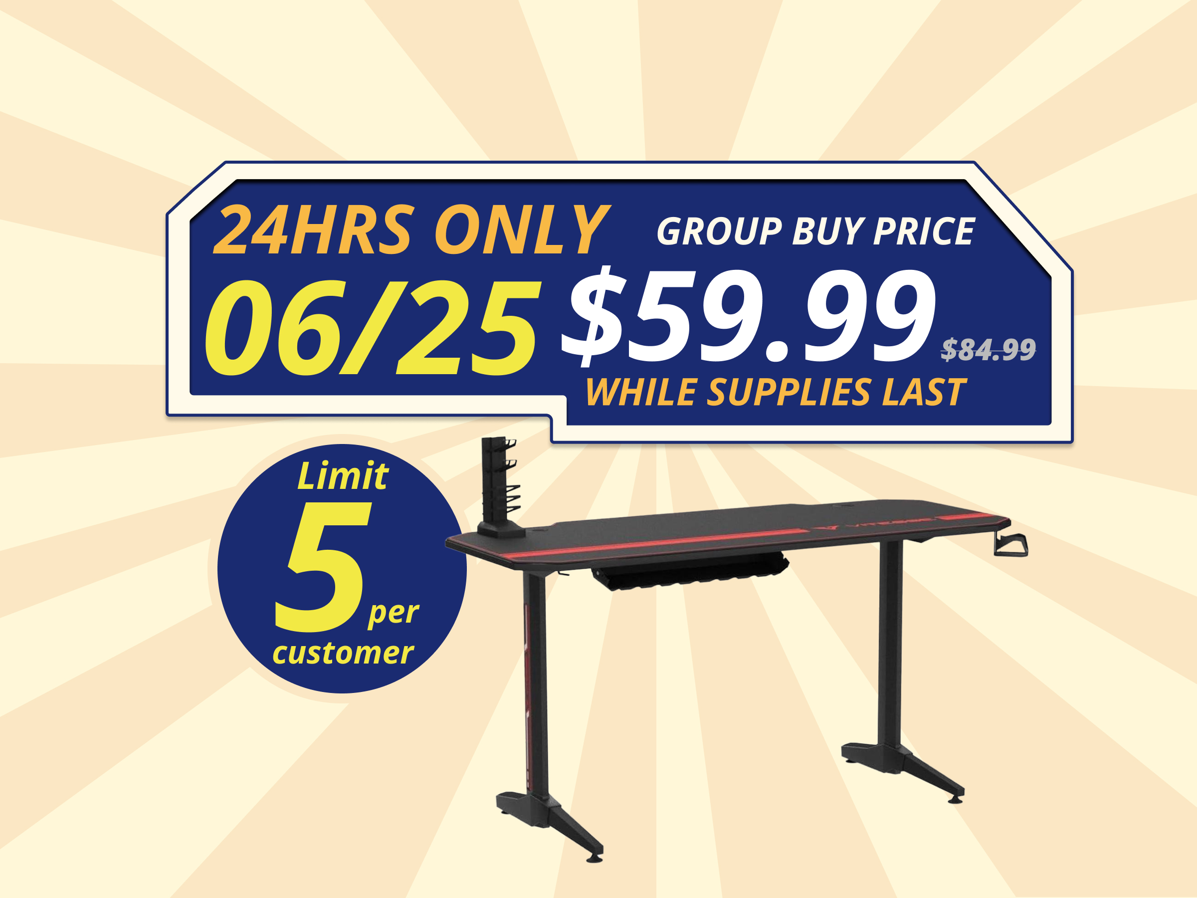 Vitesse 55 inch Gaming Desk, Ergonomic Office PC Computer Desk with Full Desk Mouse Pad, T-Shaped Gamer Tables Pro with Gaming Handle Rack, Stand Cup Holder&Headphone Hook