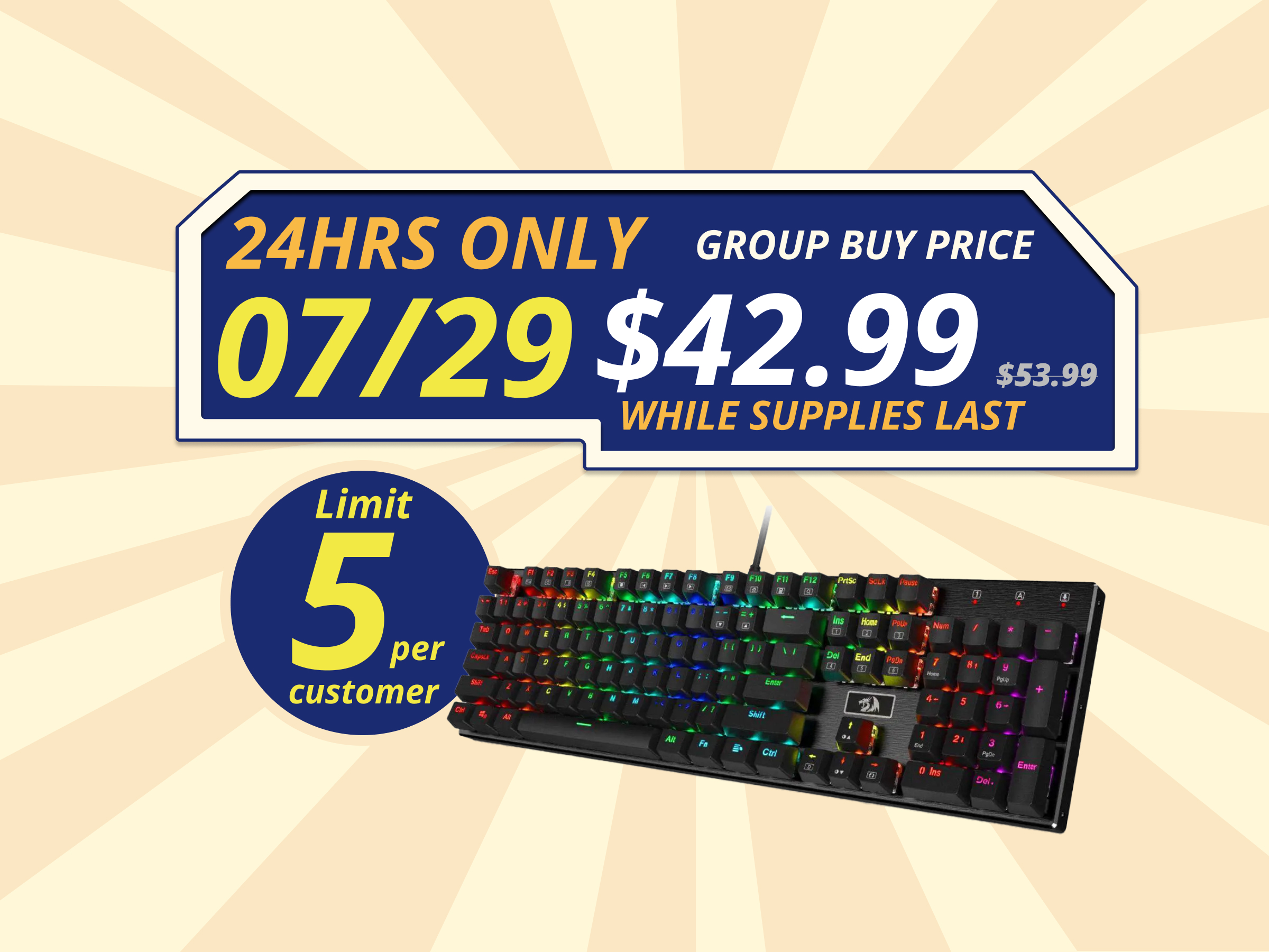 Redragon K556 RGB LED Backlit Wired Mechanical Gaming Keyboard, Aluminum Base, 104 Standard Keys Red Switch