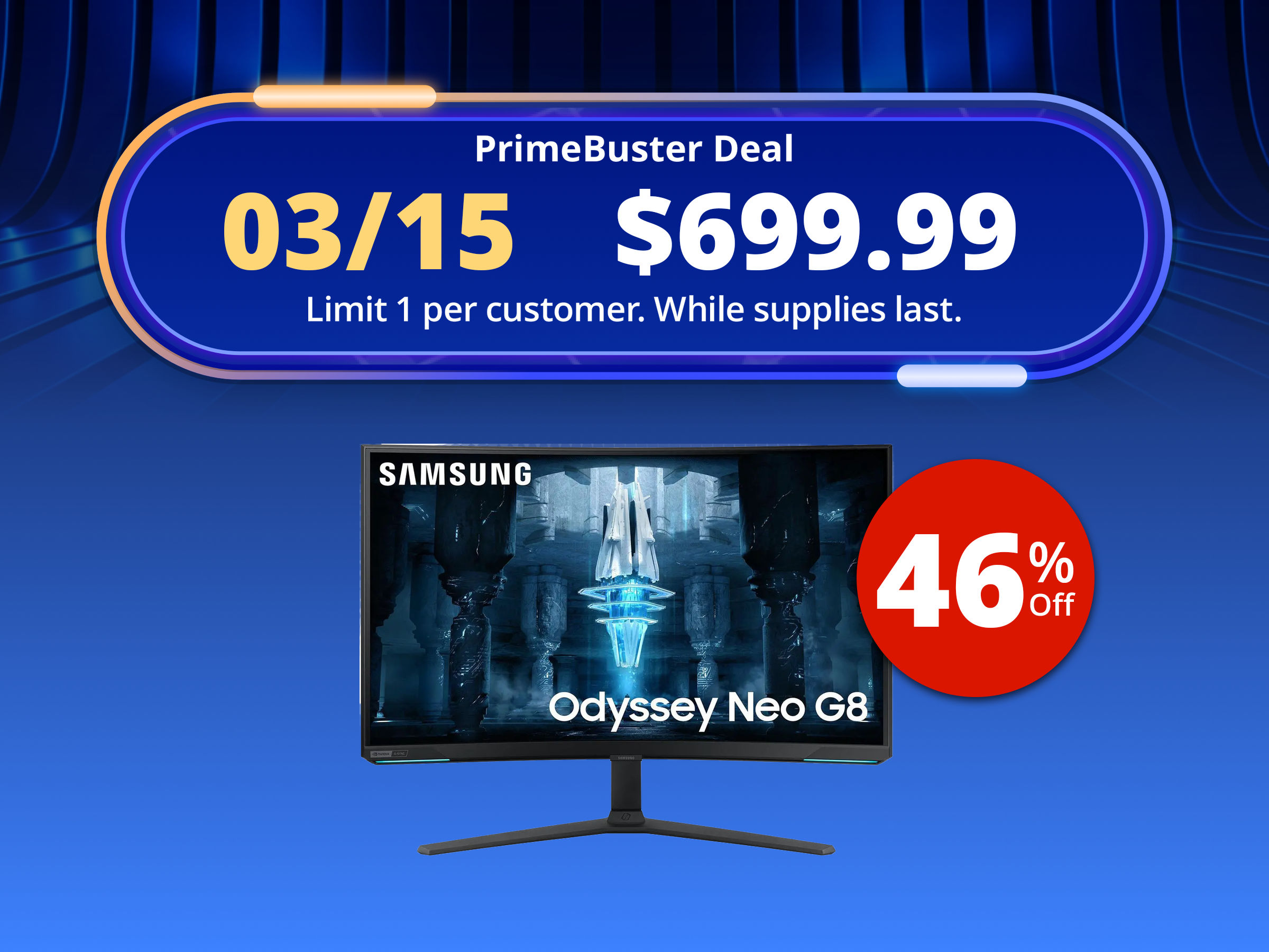 SAMSUNG Odyssey Neo G8 32" UHD 4K 240Hz FreeSync Premium Pro & G-Sync compatible 1ms Mini LED HDR2000 Curved Gaming Computer Monitor with Height Adjustable, Swivel, Pivot & Tilt stand LS32BG852NNXGO SAMSUNG Odyssey Neo G8 32" UHD 4K 240Hz FreeSync Premium Pro & G-Sync compatible 1ms Mini LED HDR2000 Curved Gaming Computer Monitor with Height Adjustable, Swivel, Pivot & Tilt stand LS32BG852NNXGO