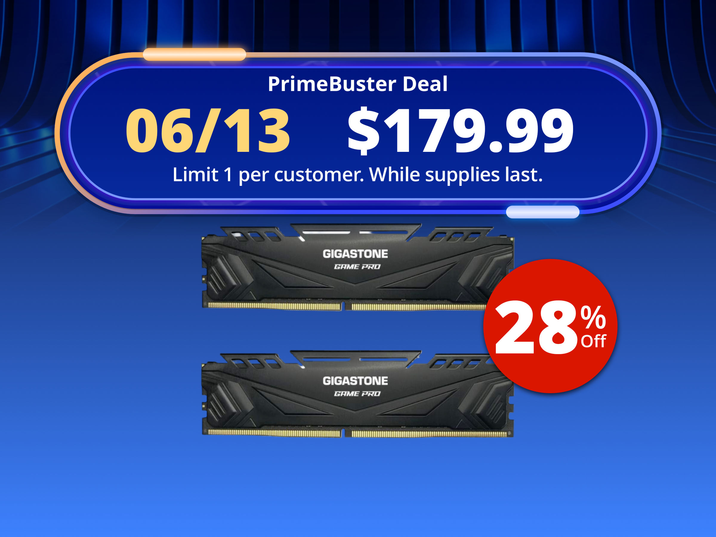 Gigastone GST Game Pro 32GB (2 x 16GB) 288-Pin PC RAM DDR4 3200 (PC4 25600) Memory (Desktop Memory) Model DDR4 3200 16U 2 GST Game Pro Gigastone GST Game Pro 32GB (2 x 16GB) 288-Pin PC RAM DDR4 3200 (PC4 25600) Memory (Desktop Memory) Model DDR4 3200 16U 2 GST Game Pro