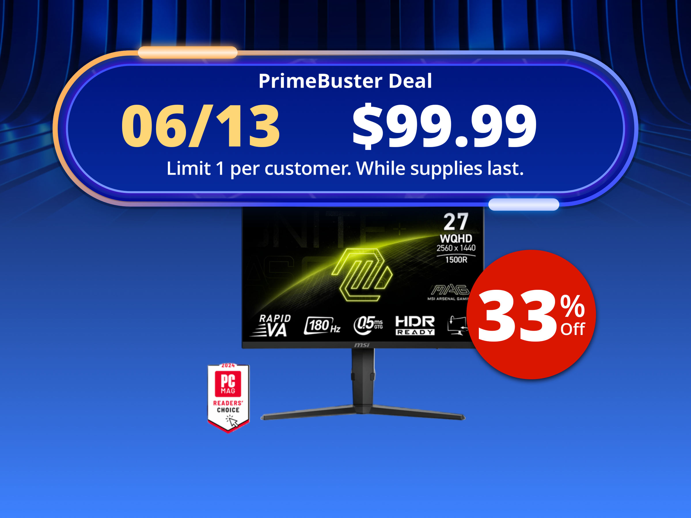 MSI 27" WQHD 2K 1440P 180HZ AMD FreeSync (AMD Adaptive Sync) 0.5ms HDR Ready Curved Gaming Computer Monitor with Height Adjustable, Swivel, Pivot and Tilt stand MAG 275CQPF MSI 27" WQHD 2K 1440P 180HZ AMD FreeSync (AMD Adaptive Sync) 0.5ms HDR Ready Curved Gaming Computer Monitor with Height Adjustable, Swivel, Pivot and Tilt stand MAG 275CQPF