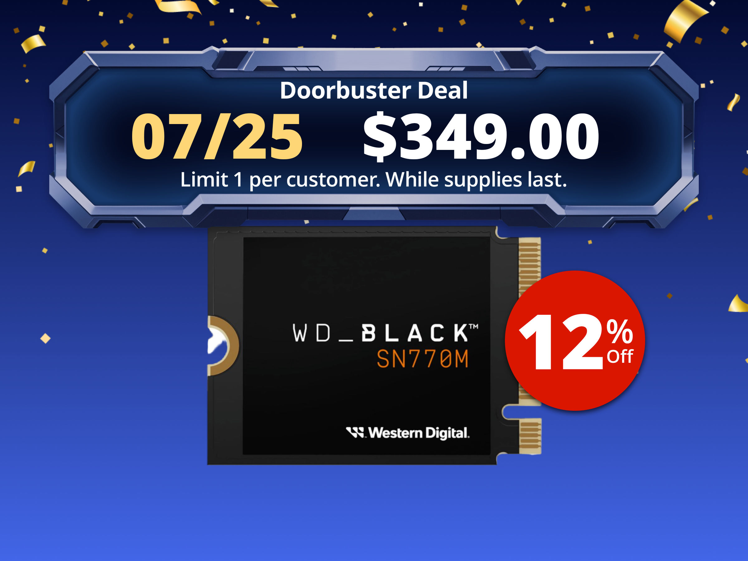 WD_BLACK 2TB SN770M M.2 2230 NVMe SSD for Handheld Gaming Devices, Speeds up to 5,150MB/s, TLC 3D NAND, Great for Steam Deck and Microsoft Surface - WDBDNH0020BBK-WRSN WD_BLACK 2TB SN770M M.2 2230 NVMe SSD for Handheld Gaming Devices, Speeds up to 5,150MB/s, TLC 3D NAND, Great for Steam Deck and Microsoft Surface - WDBDNH0020BBK-WRSN