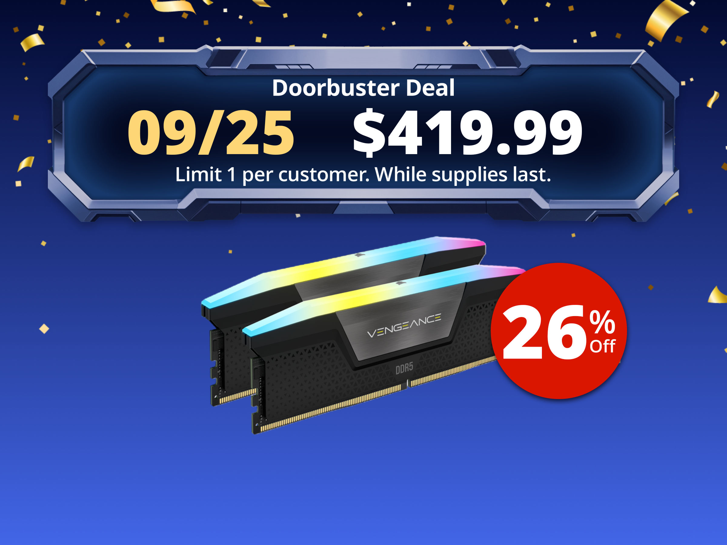 CORSAIR Vengeance RGB 32GB (2 x 16GB) 288-Pin PC RAM DDR5 6400 (PC5 51200) Desktop Memory Model CMH32GX5M2B6400C36 CORSAIR Vengeance RGB 32GB (2 x 16GB) 288-Pin PC RAM DDR5 6400 (PC5 51200) Desktop Memory Model CMH32GX5M2B6400C36