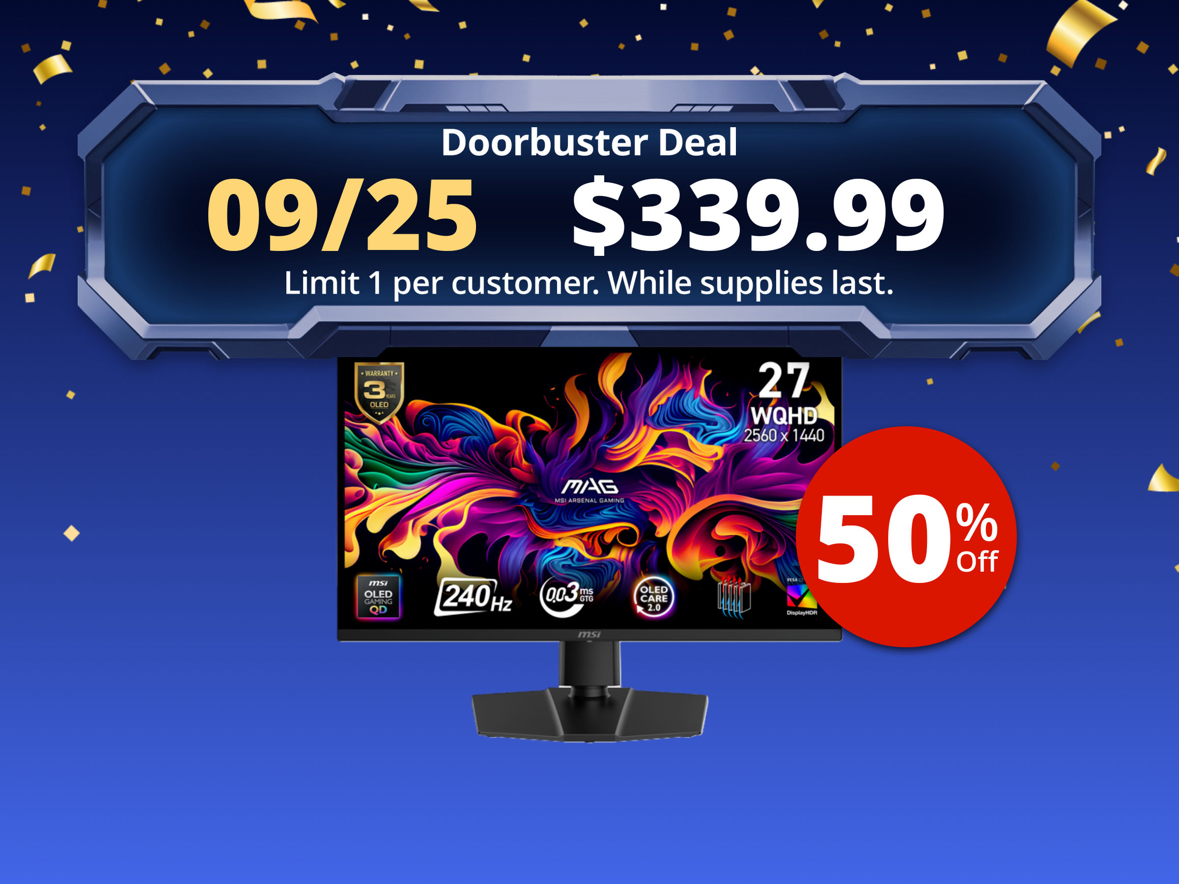 MSI 27" QHD 2K 1440P 240Hz with Adaptive Sync 0.03ms HDR400 OLED Gaming Computer Monitor with Height Adjustable, Swivel, Pivot & Tilt stand MAG271QP QD-OLED X24 MSI 27" QHD 2K 1440P 240Hz with Adaptive Sync 0.03ms HDR400 OLED Gaming Computer Monitor with Height Adjustable, Swivel, Pivot & Tilt stand MAG271QP QD-OLED X24