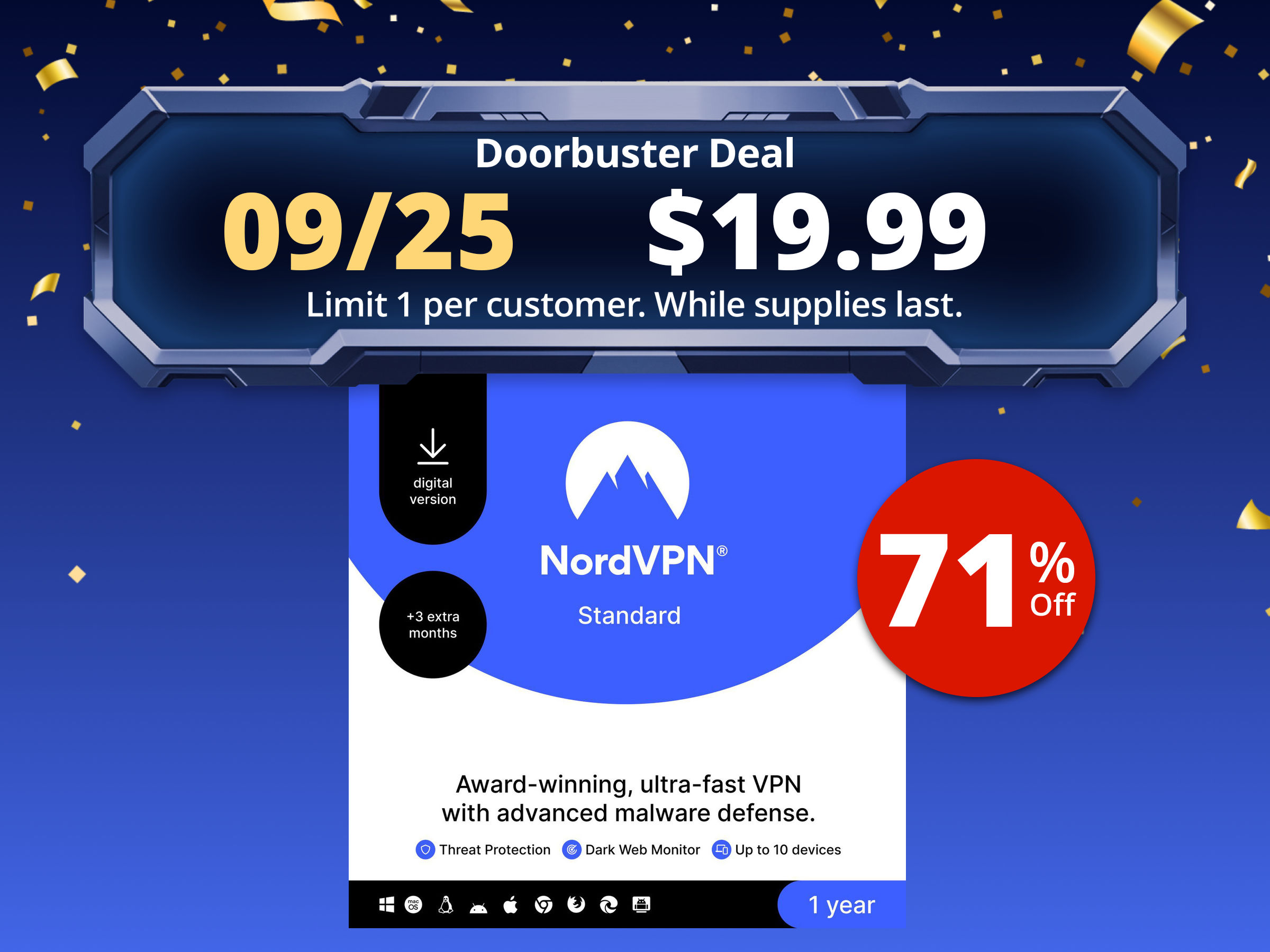 NordVPN Internet Security and Privacy Software for Windows/MacOS/Android/iOS - 10 Devices - 15-month VPN Subscription - Download (Newegg Exclusive) NordVPN Internet Security and Privacy Software for Windows/MacOS/Android/iOS - 10 Devices - 15-month VPN Subscription - Download (Newegg Exclusive)