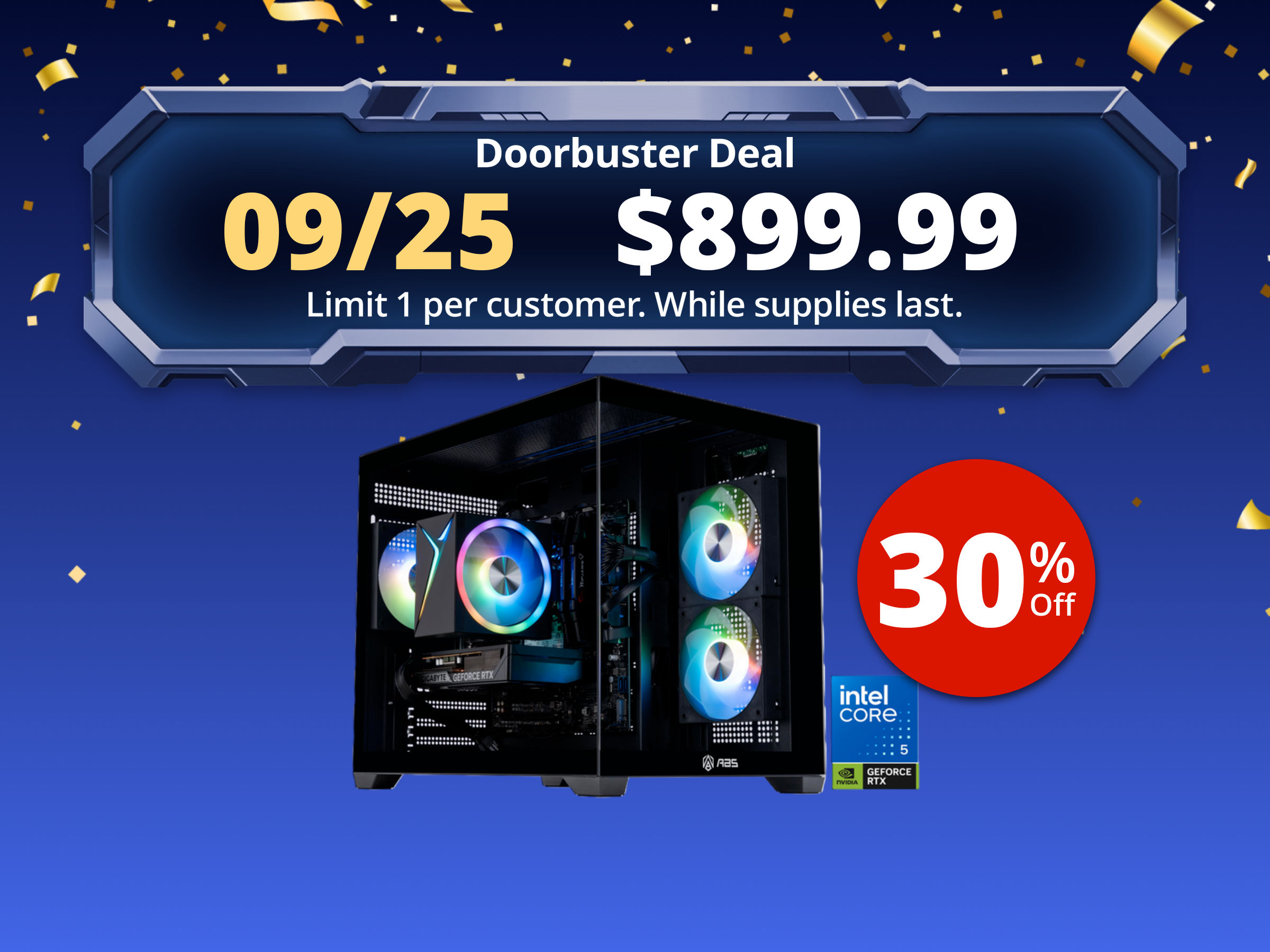 ABS Flux II Aqua Prebuilt Gaming PC - Windows 11 - Intel Core 5 120 - GeForce RTX 5060 8GB - DLSS 4 - 32GB DDR4 - 1TB NVMe SSD ABS Flux II Aqua Prebuilt Gaming PC - Windows 11 - Intel Core 5 120 - GeForce RTX 5060 8GB - DLSS 4 - 32GB DDR4 - 1TB NVMe SSD