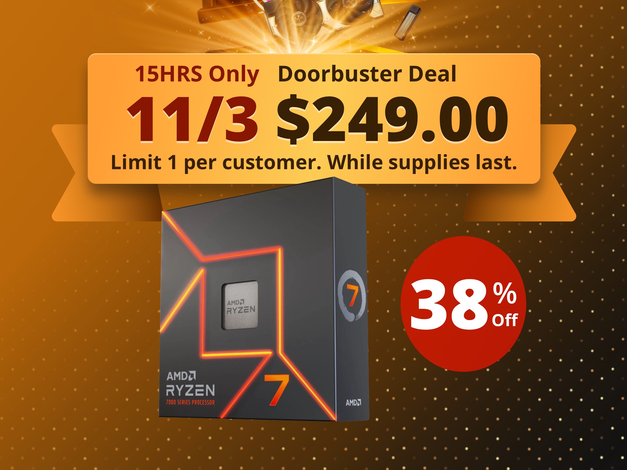 AMD Ryzen 7 7700X - Zen 4 8-Core 4.5 GHz - Socket AM5 - 105W Desktop Processor (100-100000591WOF)