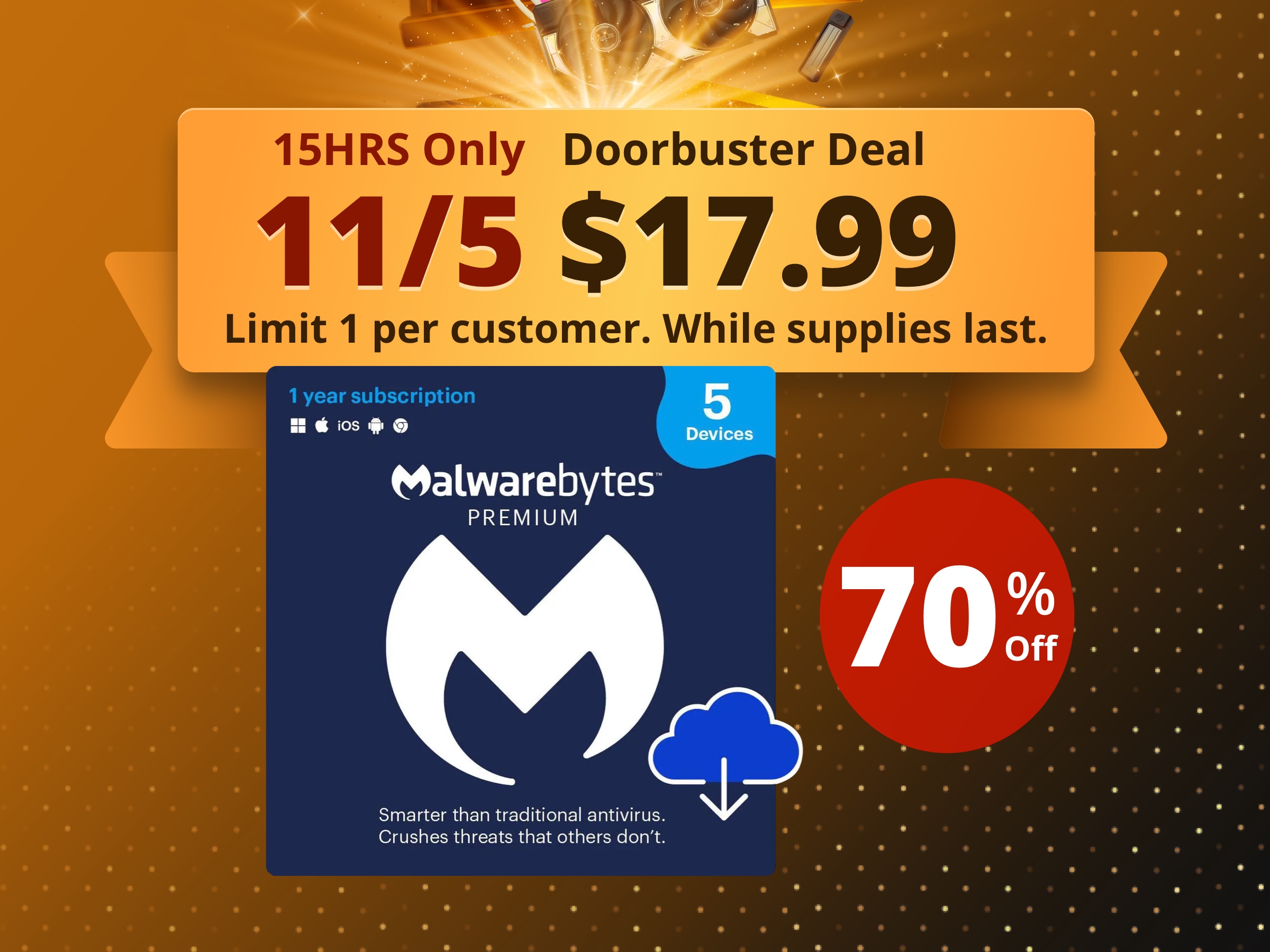 Malwarebytes Premium Security - 5 Devices / 1 Year - Download Malwarebytes Premium Security - 5 Devices / 1 Year - Download