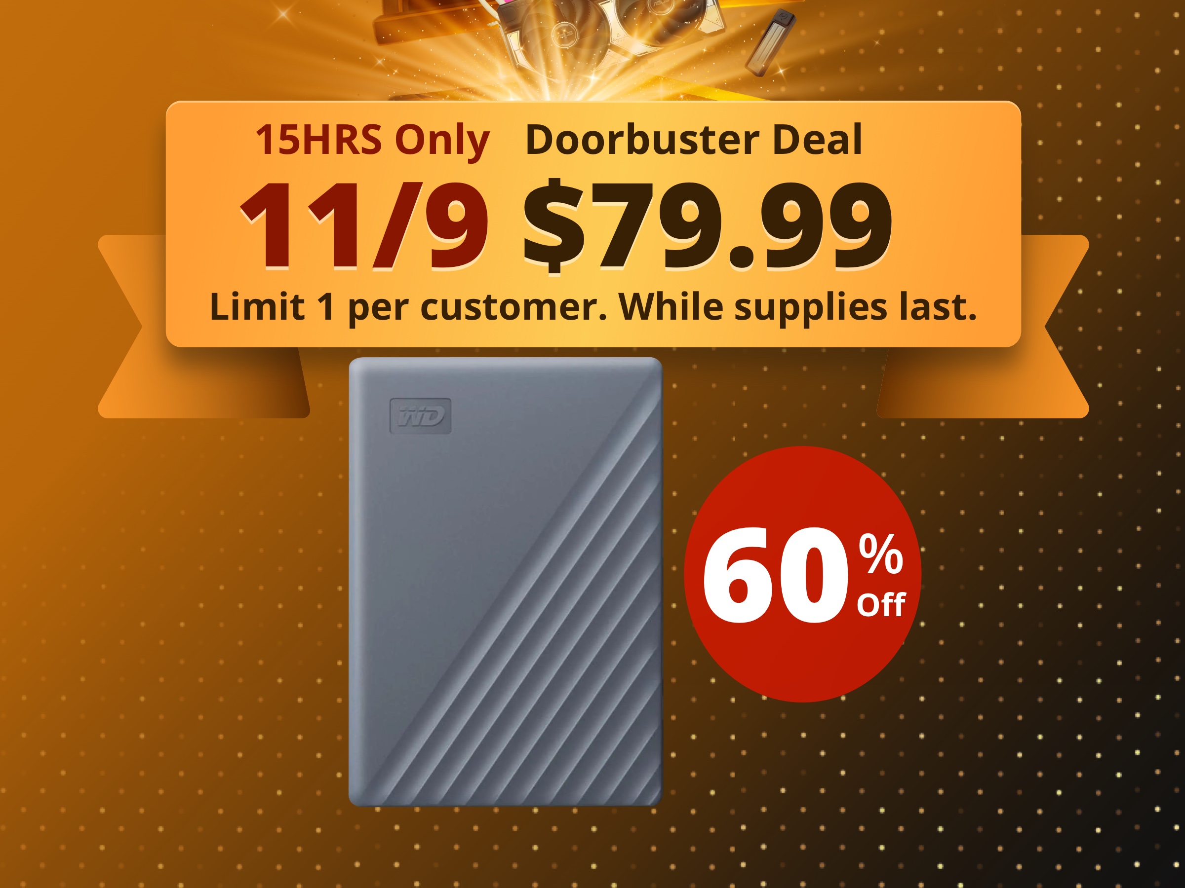 WD 5TB My Passport Portable Storage External Hard Drive  USB-C™ (WDBRMD0050BGY-WESN)