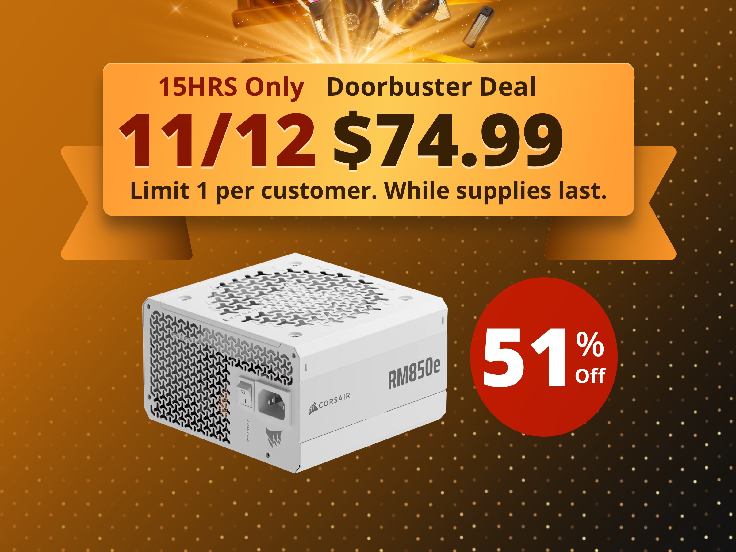 CORSAIR RM850e (2025) Fully Modular Low-Noise ATX Power Supply - ATX 3.1 & PCIe 5.1 Compliant - 105°C-Rated Capacitors - Cybenetics Gold Efficiency