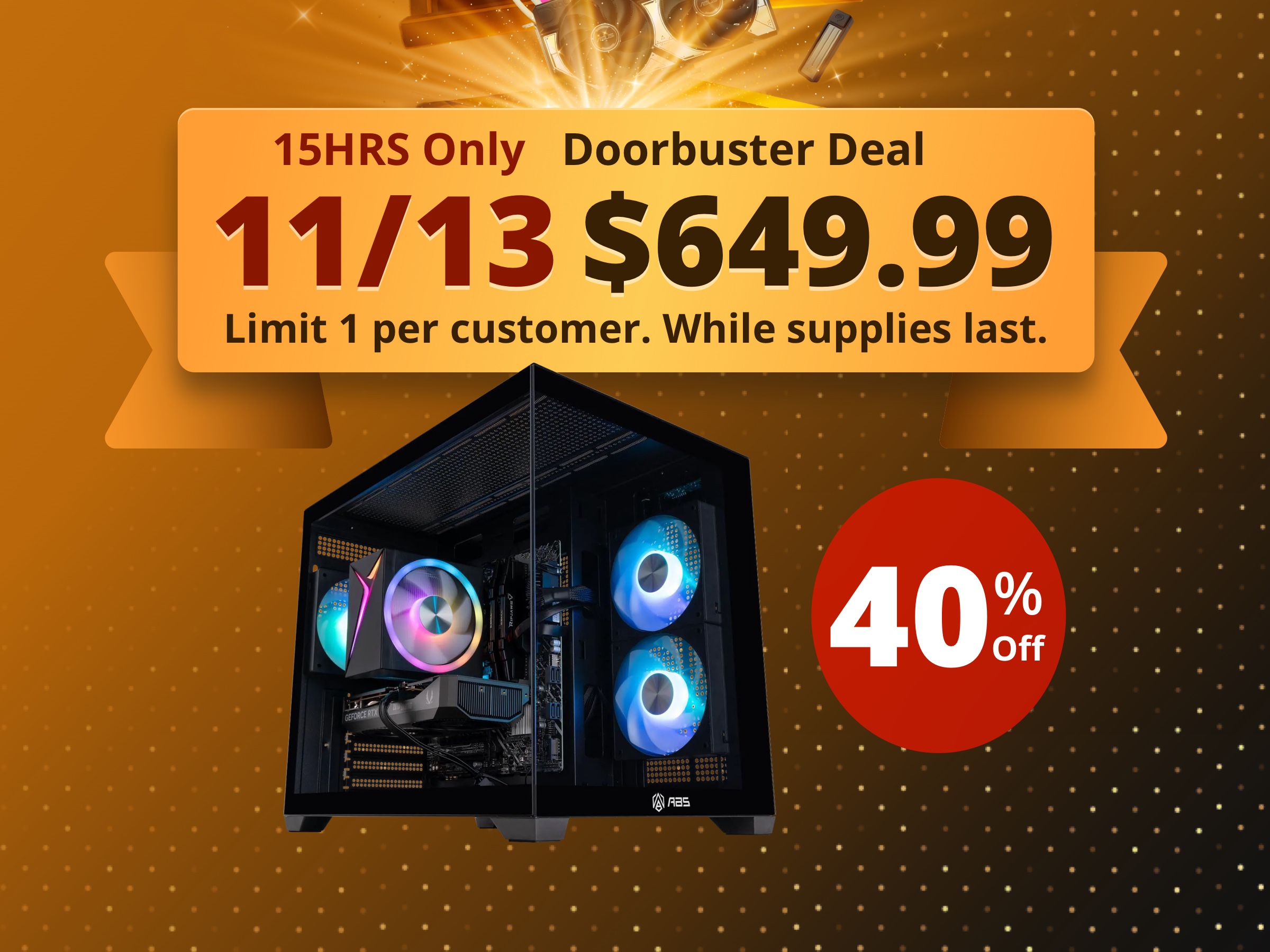 ABS Flux II Aqua Gaming PC - Windows 11 - Intel Core i5-14400F - GeForce RTX 5060 - DLSS 4 - AI-Powered Performance - 32GB DDR4 3200MHz - 1TB M.2 NVMe SSD - FIIA14400F5060 ABS Flux II Aqua Gaming PC - Windows 11 - Intel Core i5-14400F - GeForce RTX 5060 - DLSS 4 - AI-Powered Performance - 32GB DDR4 3200MHz - 1TB M.2 NVMe SSD - FIIA14400F5060