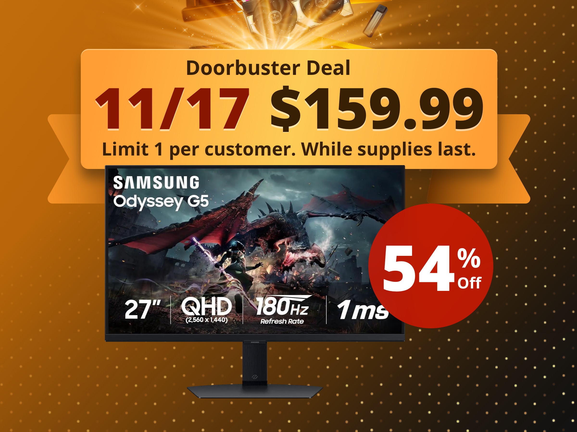 SAMSUNG 27-Inch Odyssey G50D Series QHD Fast IPS G-Sync Compatible Gaming Monitor, 1ms, VESA DisplayHDR 400, 180Hz, AMD FreeSync, Adjustable Stand, Eye Saver Mode, LS27DG500ENXZA SAMSUNG 27-Inch Odyssey G50D Series QHD Fast IPS G-Sync Compatible Gaming Monitor, 1ms, VESA DisplayHDR 400, 180Hz, AMD FreeSync, Adjustable Stand, Eye Saver Mode, LS27DG500ENXZA