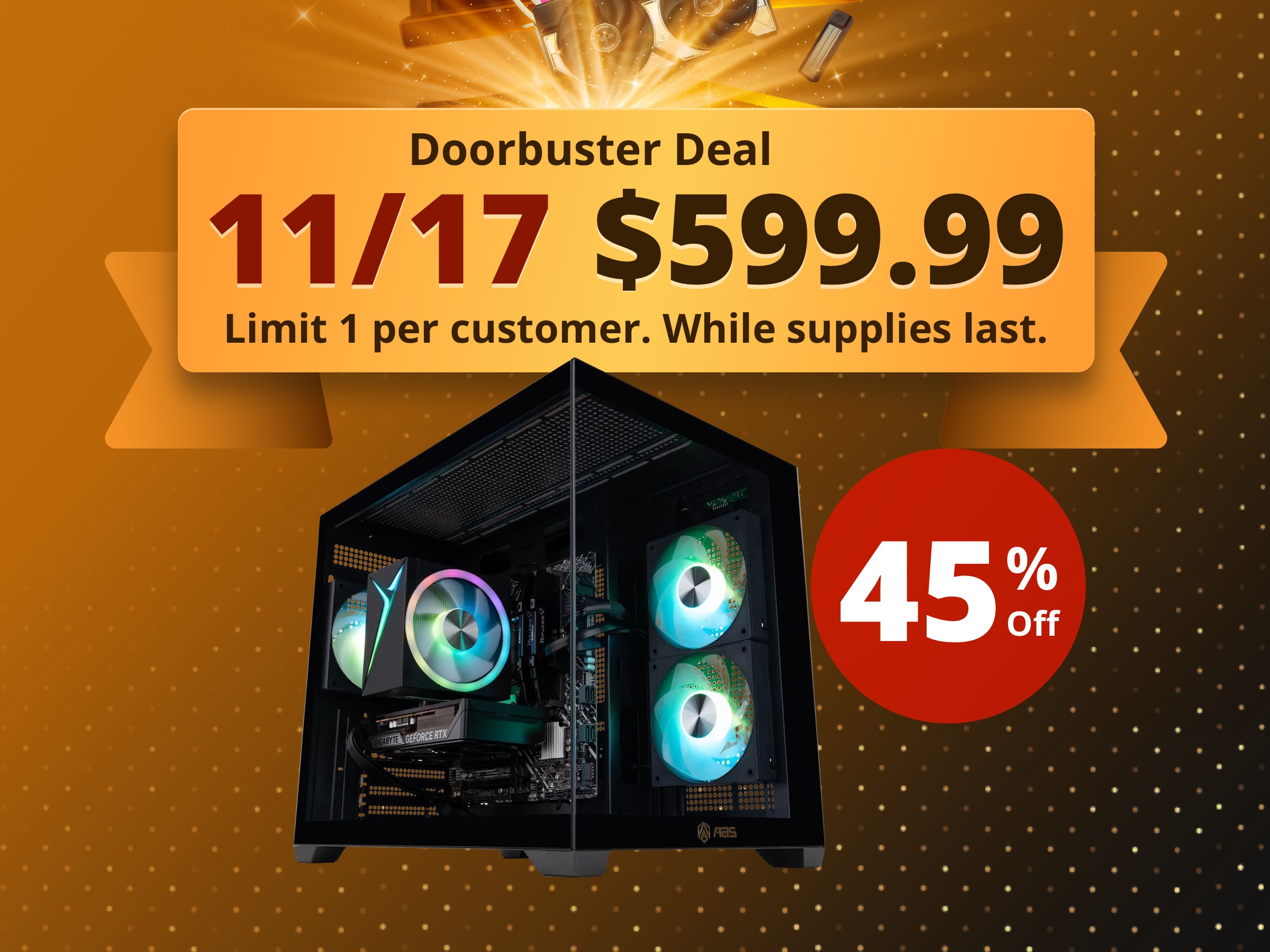 ABS Flux II Aqua Gaming PC - Windows 11 - Intel Core 5 120F - GeForce RTX 5060 - DLSS 4 - AI-Powered Performance - 32GB DDR4 3200MHz - 1TB M.2 NVMe SSD - FA120F5060 ABS Flux II Aqua Gaming PC - Windows 11 - Intel Core 5 120F - GeForce RTX 5060 - DLSS 4 - AI-Powered Performance - 32GB DDR4 3200MHz - 1TB M.2 NVMe SSD - FA120F5060