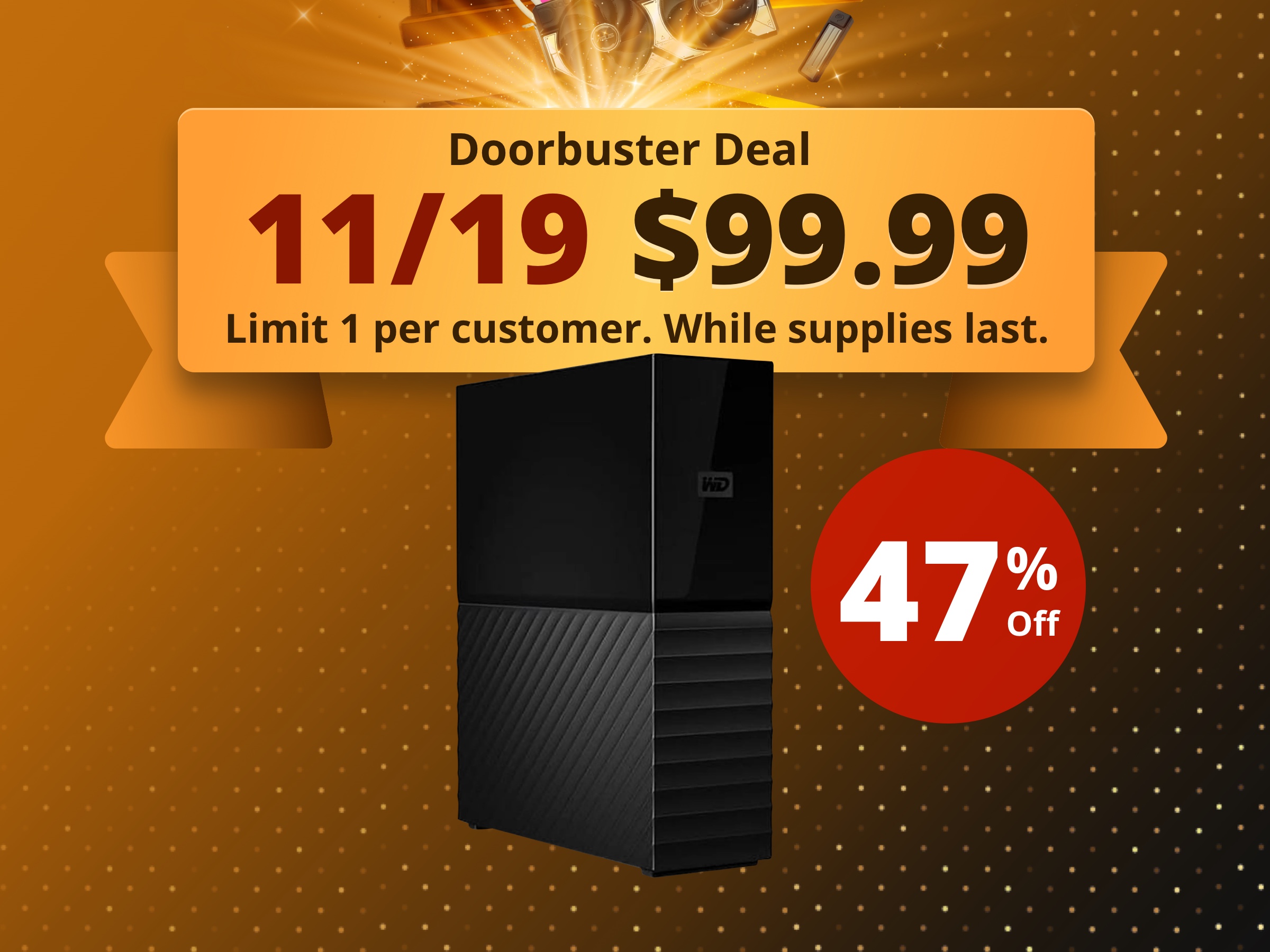 WD My Book 6TB Desktop External Hard Drive for Windows/Mac/Laptop, USB 3.0 Black (WDBBGB0060HBK-NESN)