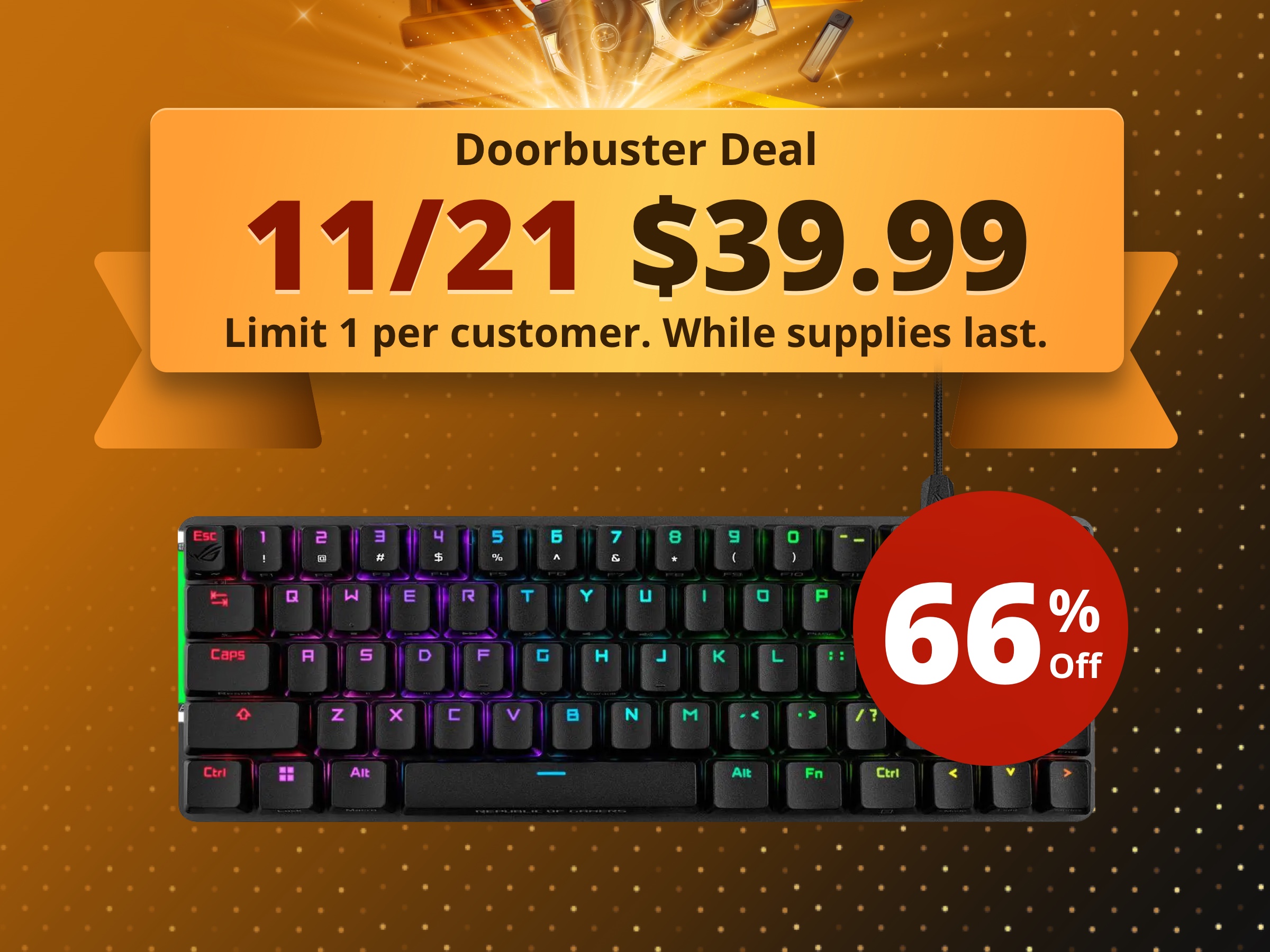 ASUS ROG Falchion Ace 65% RGB Compact Gaming Mechanical Keyboard, Lubed ROG NX Red Switches & Switch Stabilizers, Sound-Dampening Foam, PBT Keycaps, Wired with KVM, Three Angles, Cover Case-Black