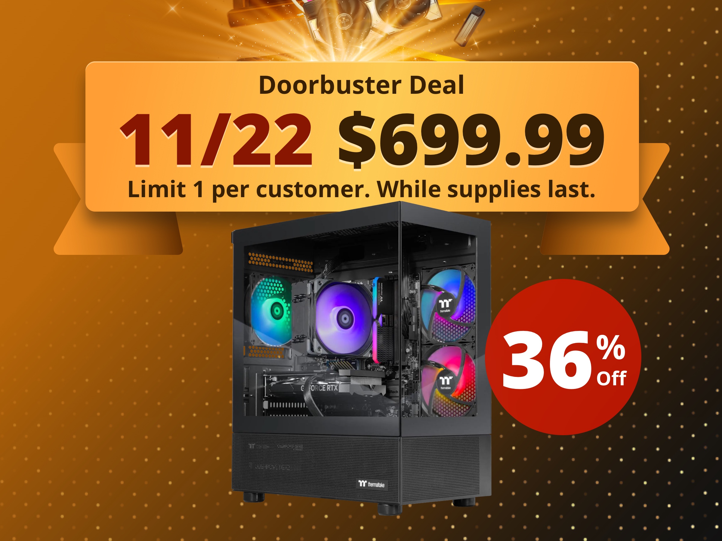 Thermaltake LCGS NE i1460-V170B Gaming Desktop (Intel Core i5-14600K, ToughRam 16GB DDR5 6000MT/s RGB Memory, NVIDIA GeForce RTX 5060, 1TB NVMe M.2, WiFi, Windows 11) N17B-B760-560-LCS