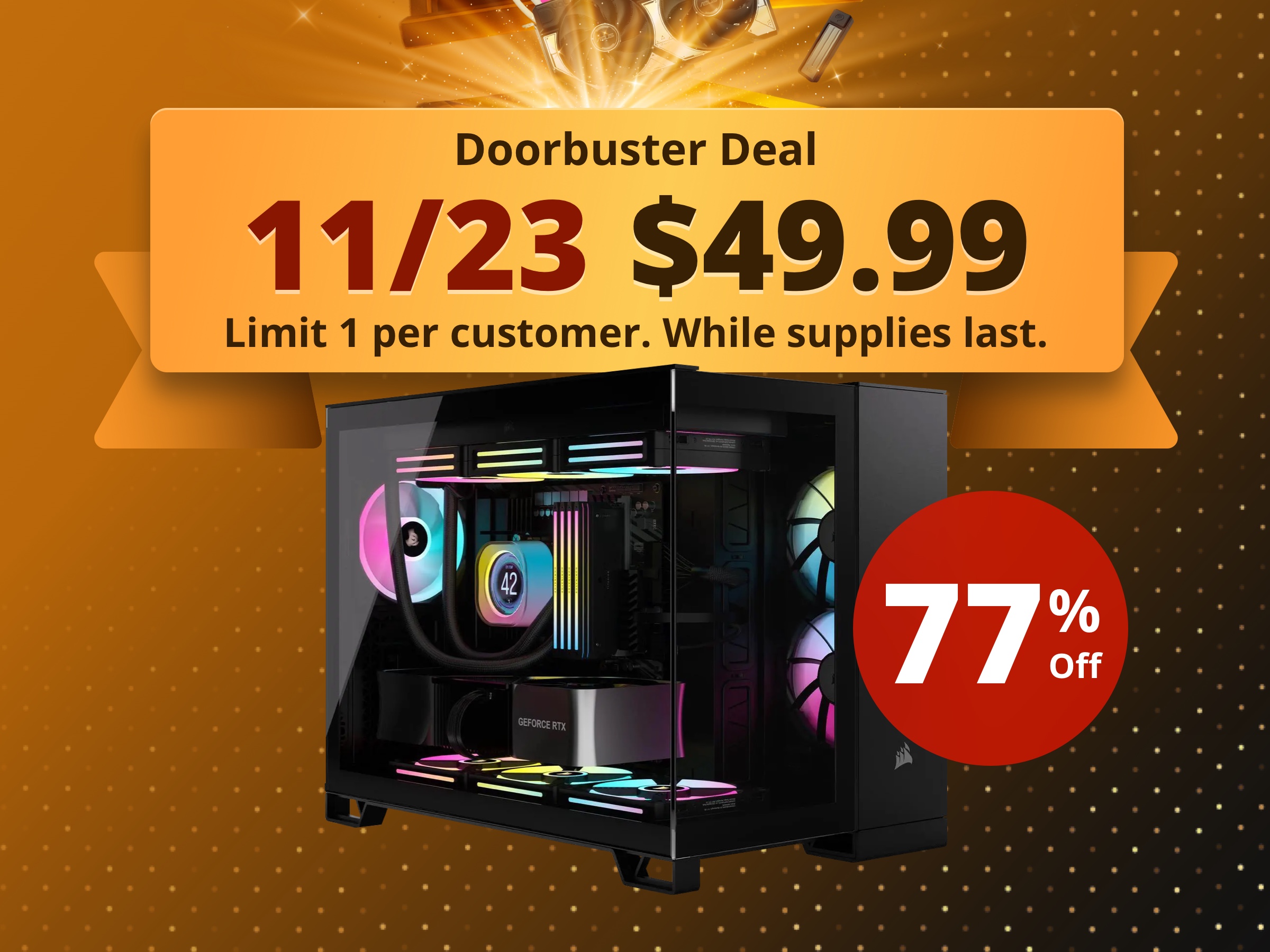 CORSAIR iCUE LINK 2500X RGB Micro ATX Dual Chamber PC Case – Two Tempered Glass Panels – 2x RX120 RGB  Fans Included – Highly Customizable