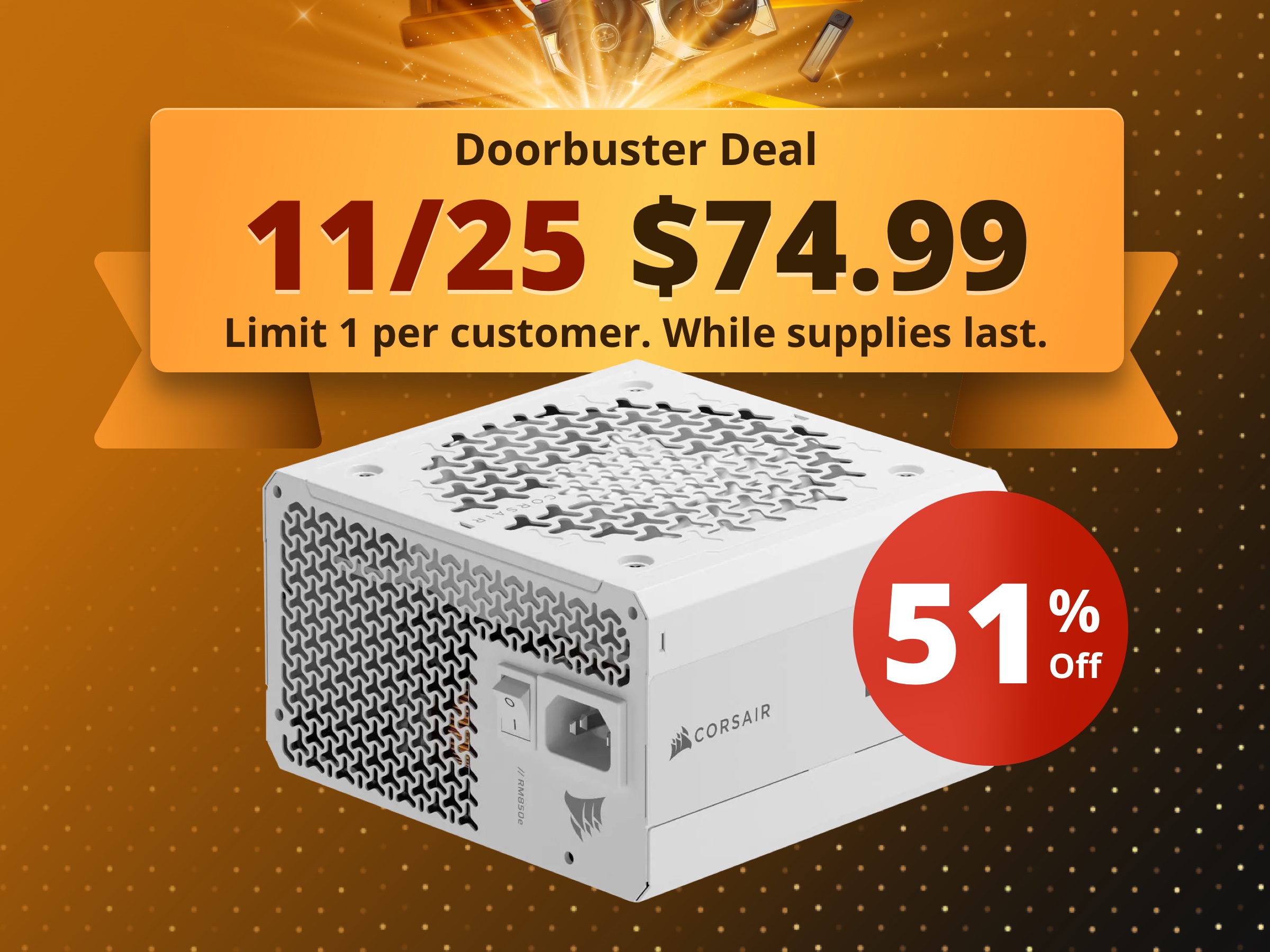 CORSAIR RM850e (2025) Fully Modular Low-Noise ATX Power Supply - ATX 3.1 & PCIe 5.1 Compliant - 105°C-Rated Capacitors - Cybenetics Gold Efficiency