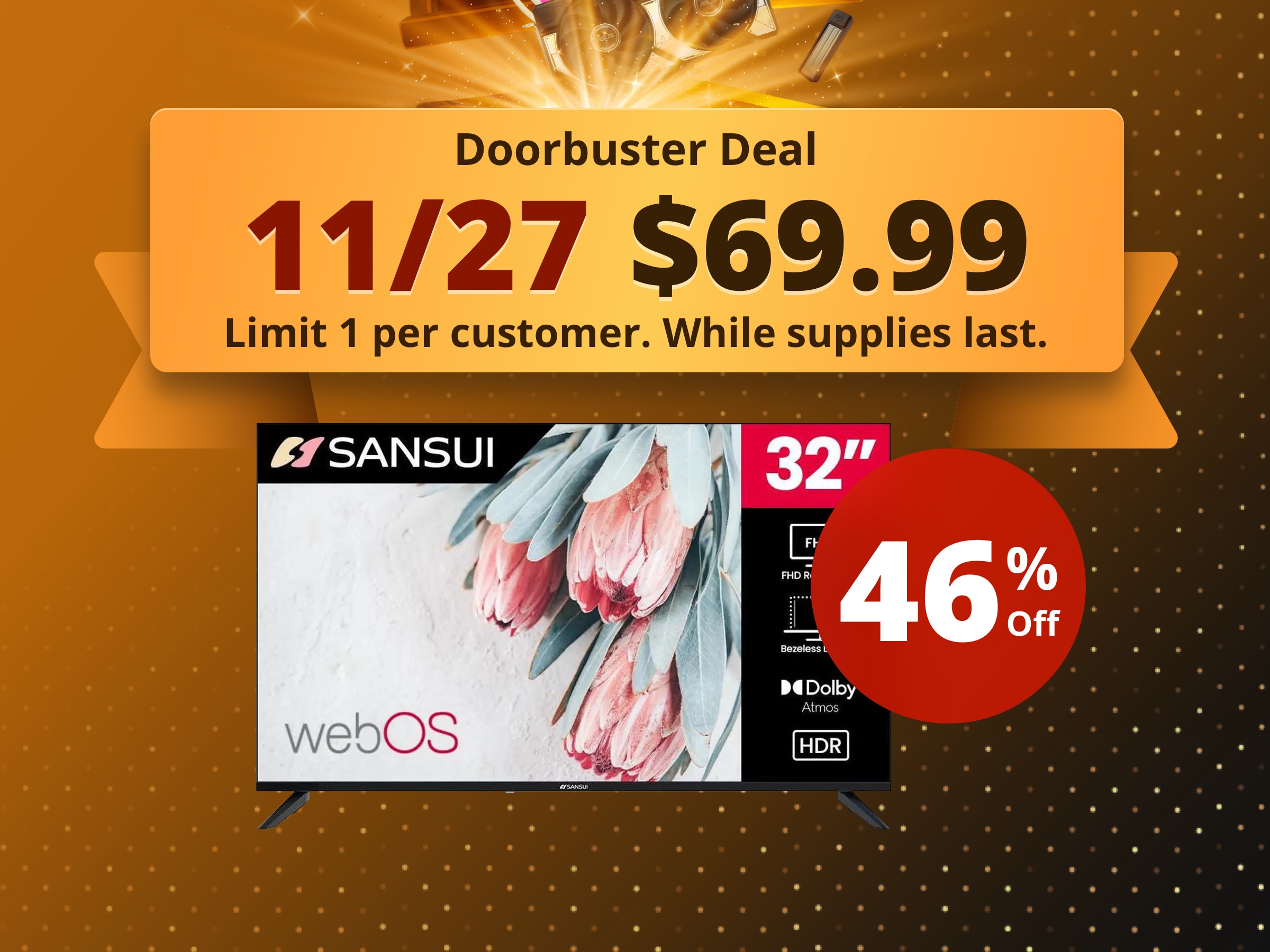 Sansui S32VAFW 32 inch Class VA Series Full HD LED Smart WebOS TV