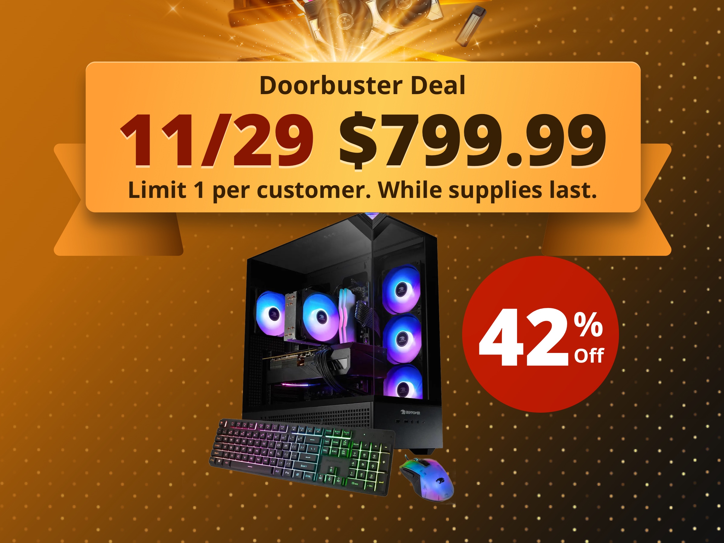 iBUYPOWER Element Gaming PC Desktop - AMD Ryzen 7 8700F, NVIDIA GeForce RTX 5060 8GB, 32GB DDR5 RGB RAM, 1TB NVMe SSD