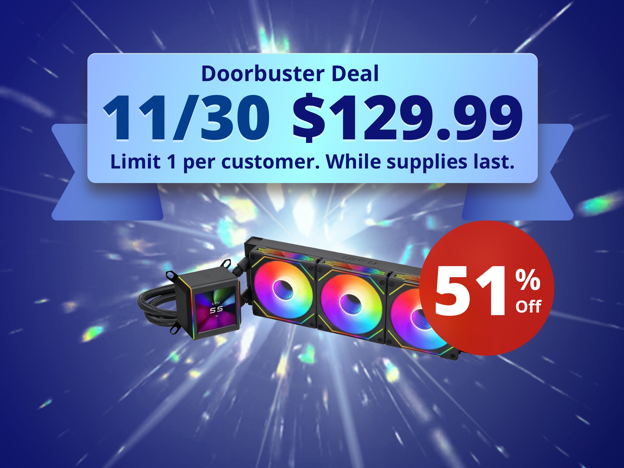 LIAN LI Galahad II LCD SL-INF 360 Black Liquid Cooler, Intel LGA 1851, 1700, 1200 & AMD AM5, AM4 Comatible - GA2ALCD36INB