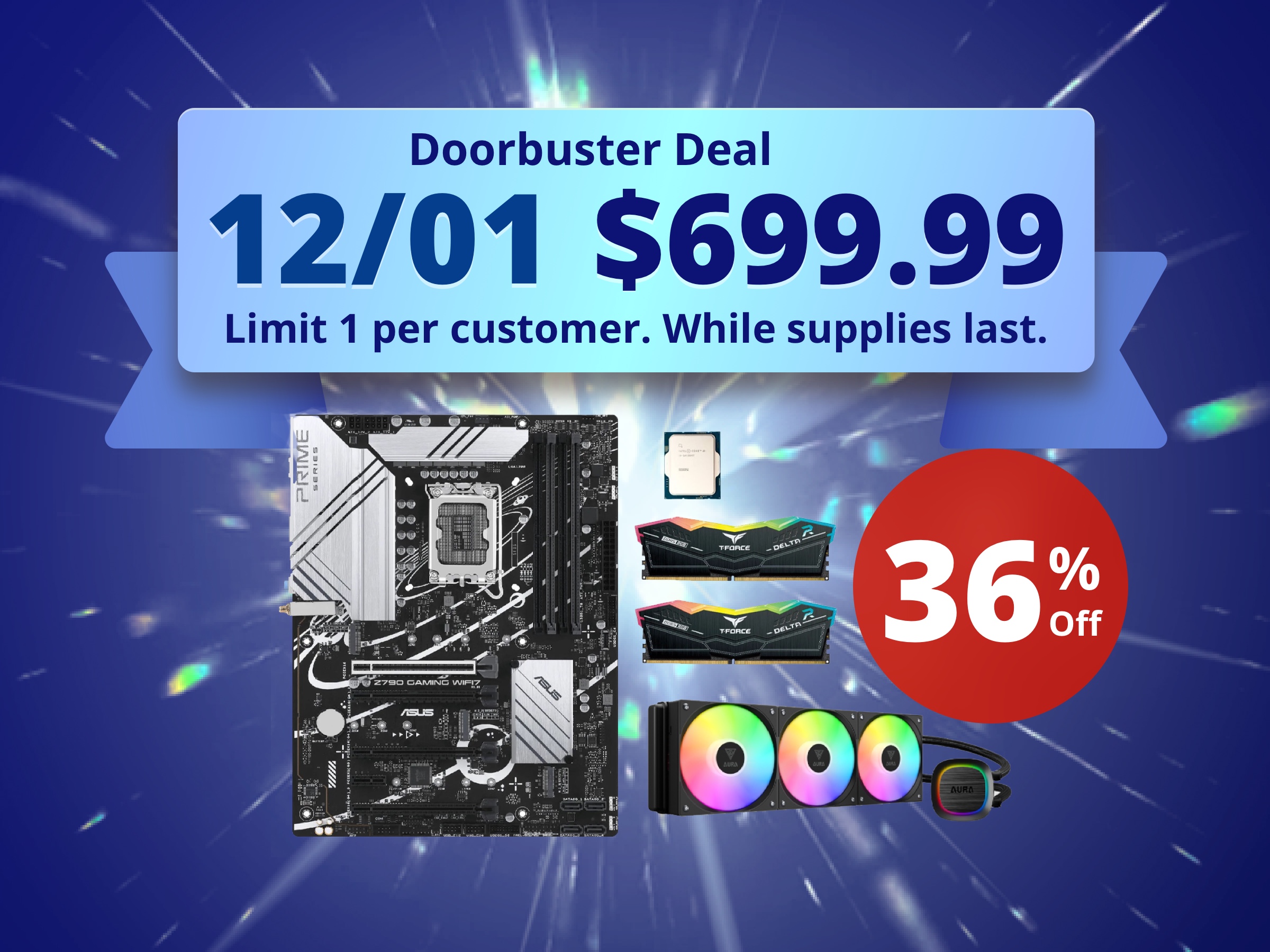 ABS PC Starter Kit - Intel i9 14900KF Processor - ASUS Z790 Motherboard - Gamdias Aura GL360 V2 Liquid Cooler AIO 360mm