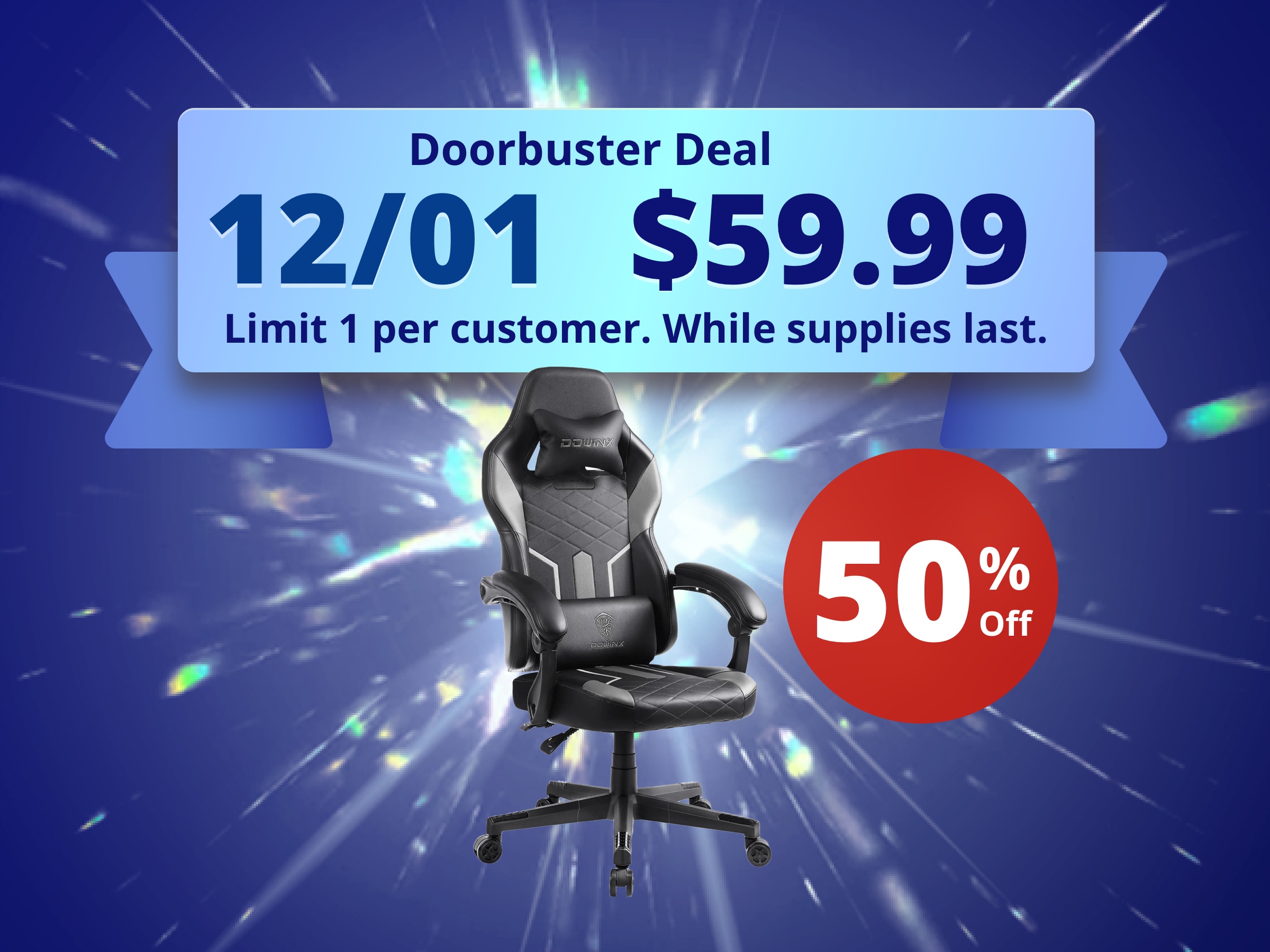 Dowinx Gaming Chair with Pocket Spring Cushion, Ergonomic Computer Chair High Back With Adjustable Headrest&Lumbar support, Reclining Massage Game Chair Pu Leather 350LBS, Grey