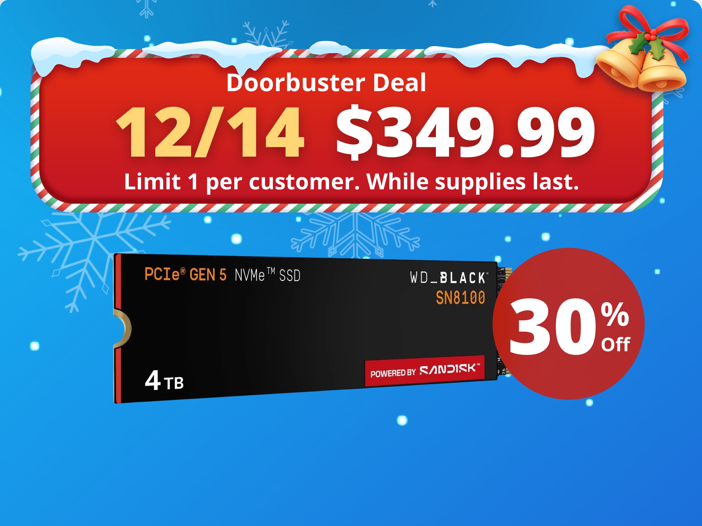4TB* WD_BLACK™ SN8100 PCIe® 5.0x4 NVMe™ M.2 SSD - WDS400T1X0M-00CMT0 4TB* WD_BLACK™ SN8100 PCIe® 5.0x4 NVMe™ M.2 SSD - WDS400T1X0M-00CMT0