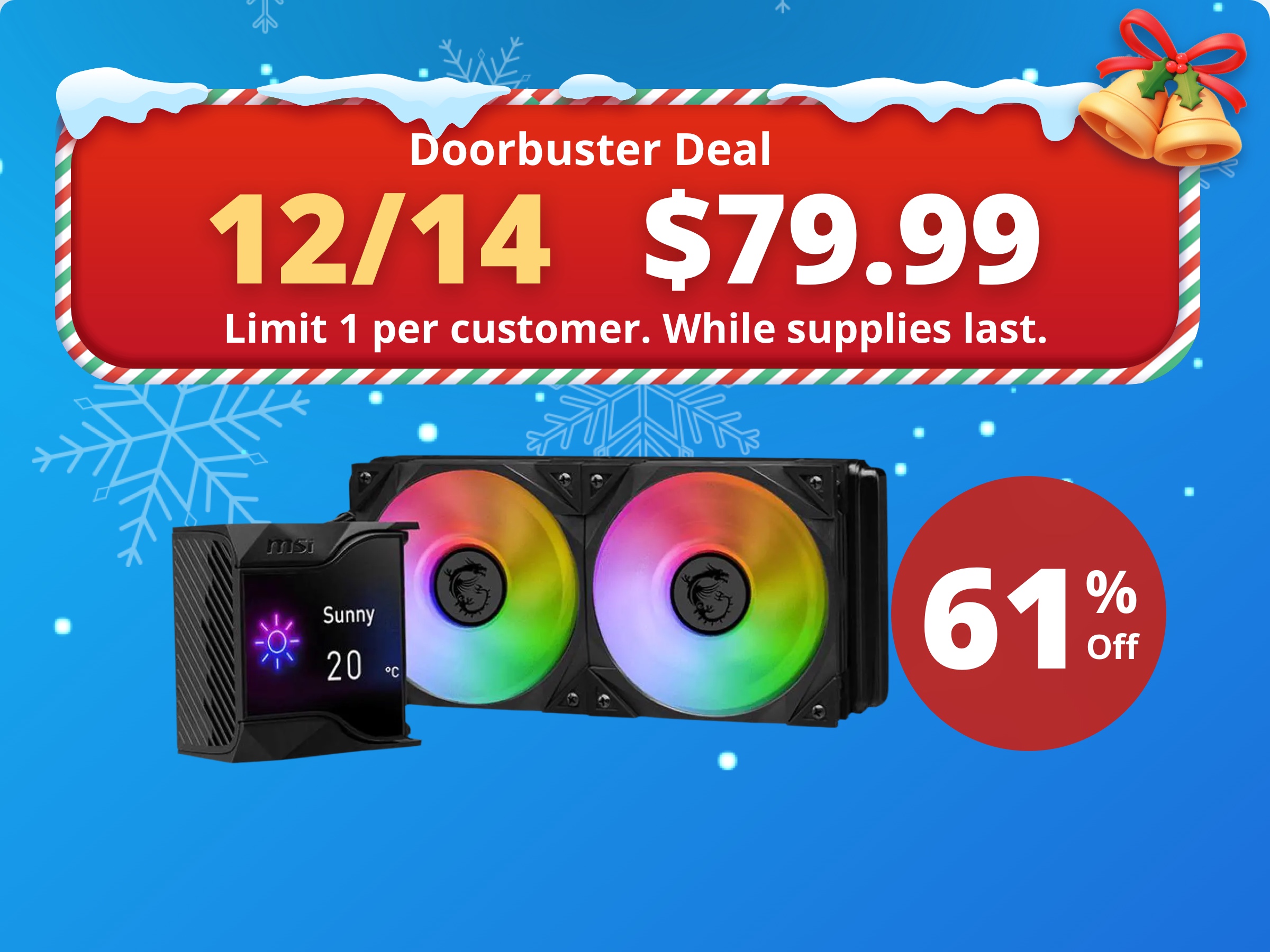 MSI MPG CoreLiquid D240 ARGB CPU Liquid Cooler - 2.4" IPS LCD Screen - 240mm Radiator - Double 120mm ARGB PWM Fans  - LGA 1700/1851 / AM5/AM4 Compatible