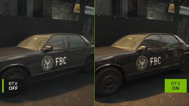 Path tracing comparison, RTX off versus RTX on