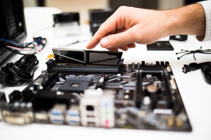 Components being checked for fit